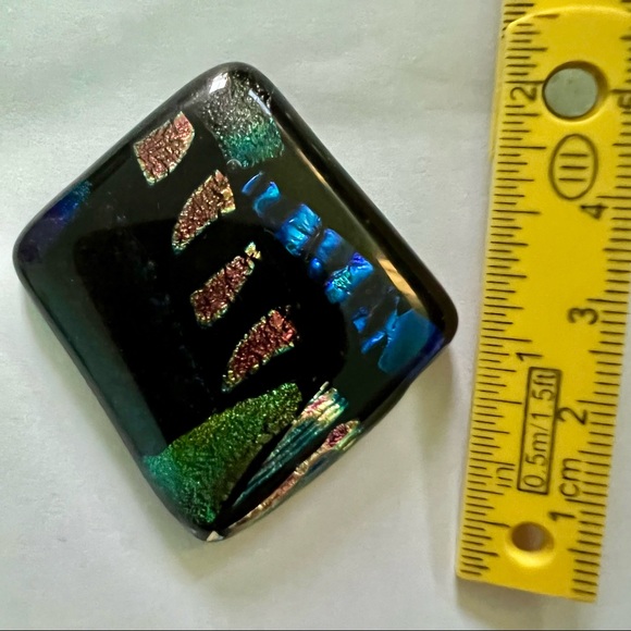 Dichroic Glass cabochon multicolored almost 2 inches multi patterns & surprises - Picture 6 of 6